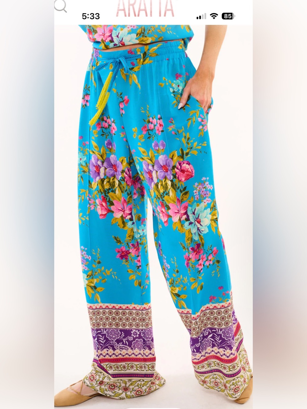 NWT Aratta Silent Journey- Garden of Eden Pants